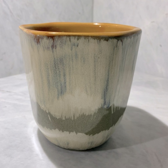 Coffee mug chunky artisanal with blue grey colour - Picture 2 of 3